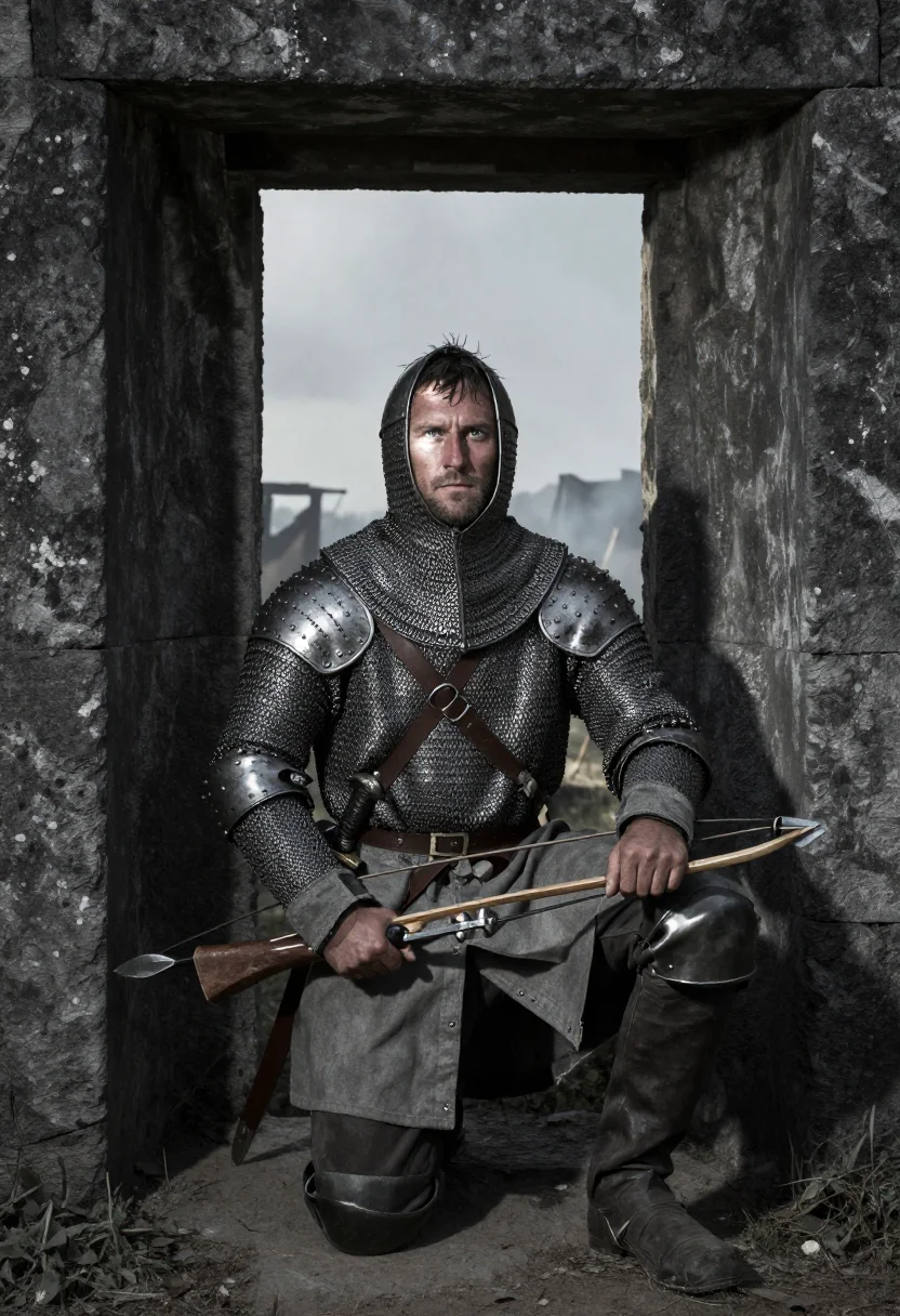 AI siege sample — portrait of a man, three-quarter-length portrait of a Wester