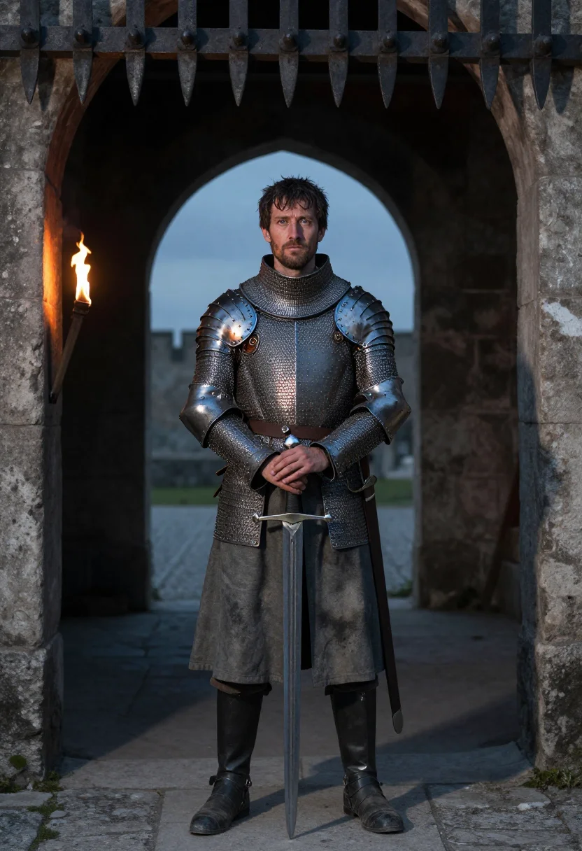 AI siege sample — portrait of a man, full-length portrait of a Western-Europea