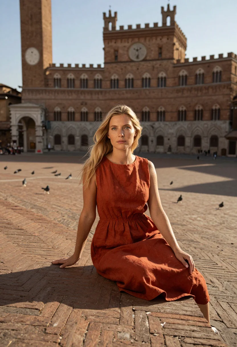 AI siena terracotta sample — portrait of a woman, full-length portrait of a Western-Europ