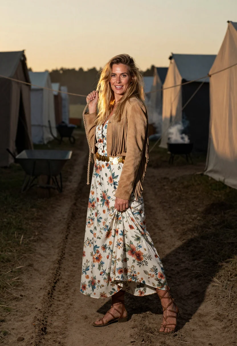 AI sienna miller glastonbury sample — portrait of a woman, full-length portrait of a Western-Europ
