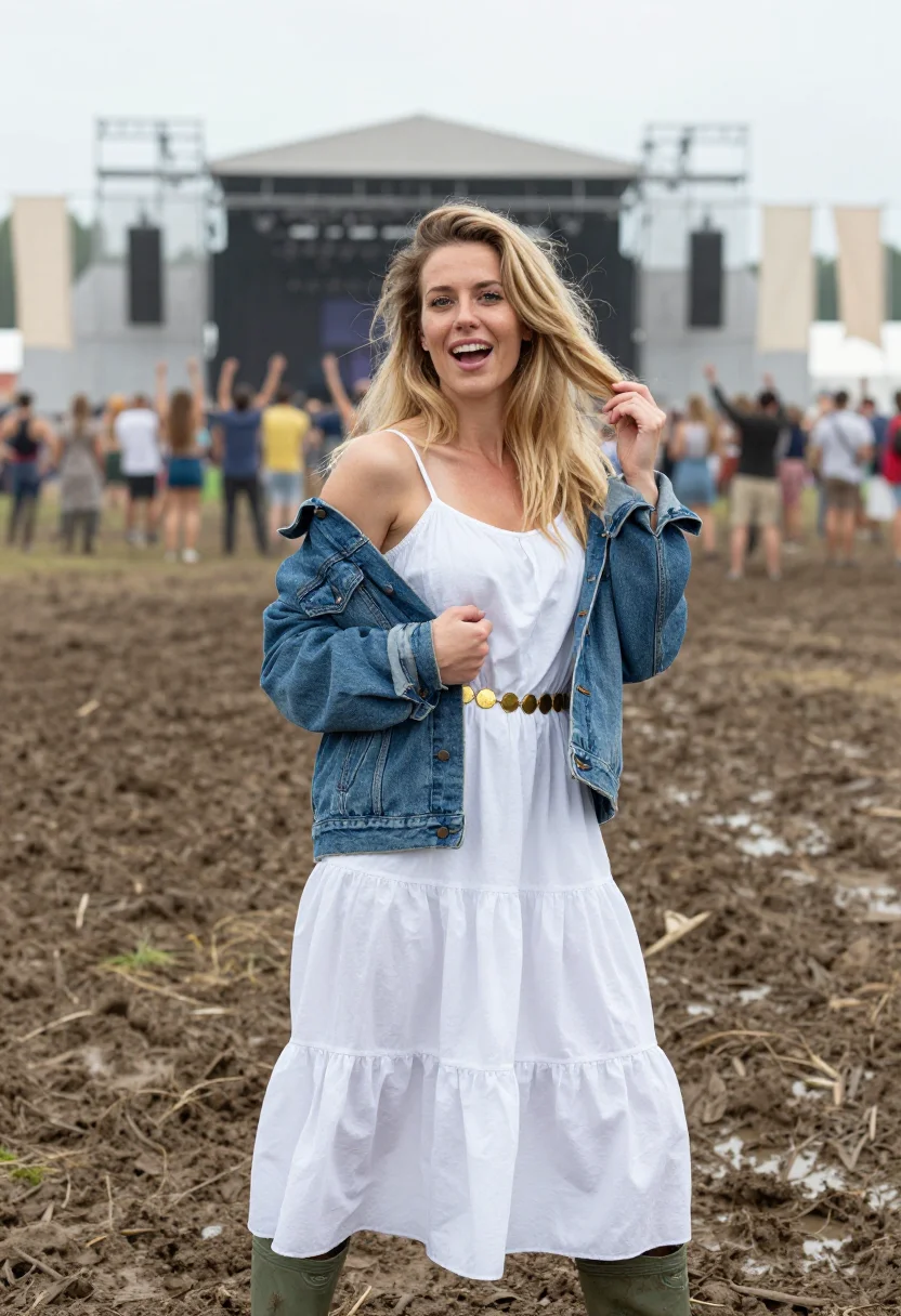 AI sienna miller glastonbury sample — portrait of a woman, close half-length portrait of a Western