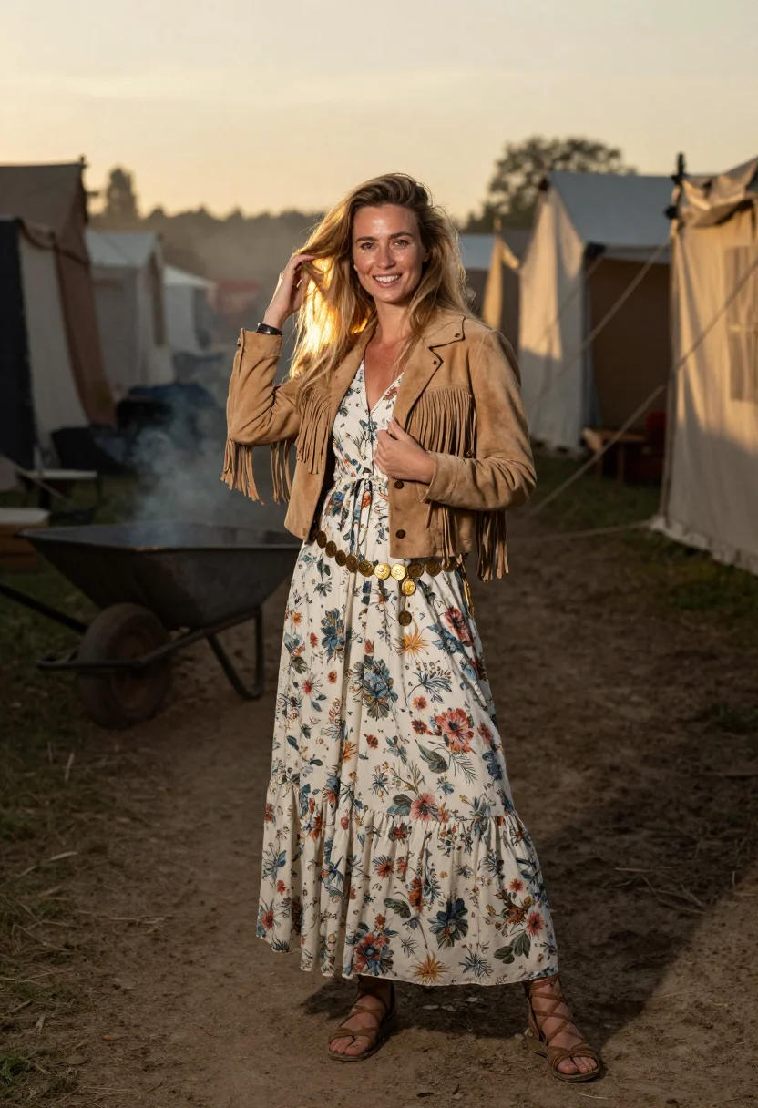 AI sienna miller glastonbury sample — portrait of a woman, close half-length portrait of a Western