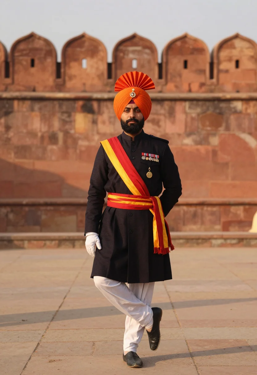 AI sikh regiment sample — portrait of a man, full-length portrait of a North-Indian ma