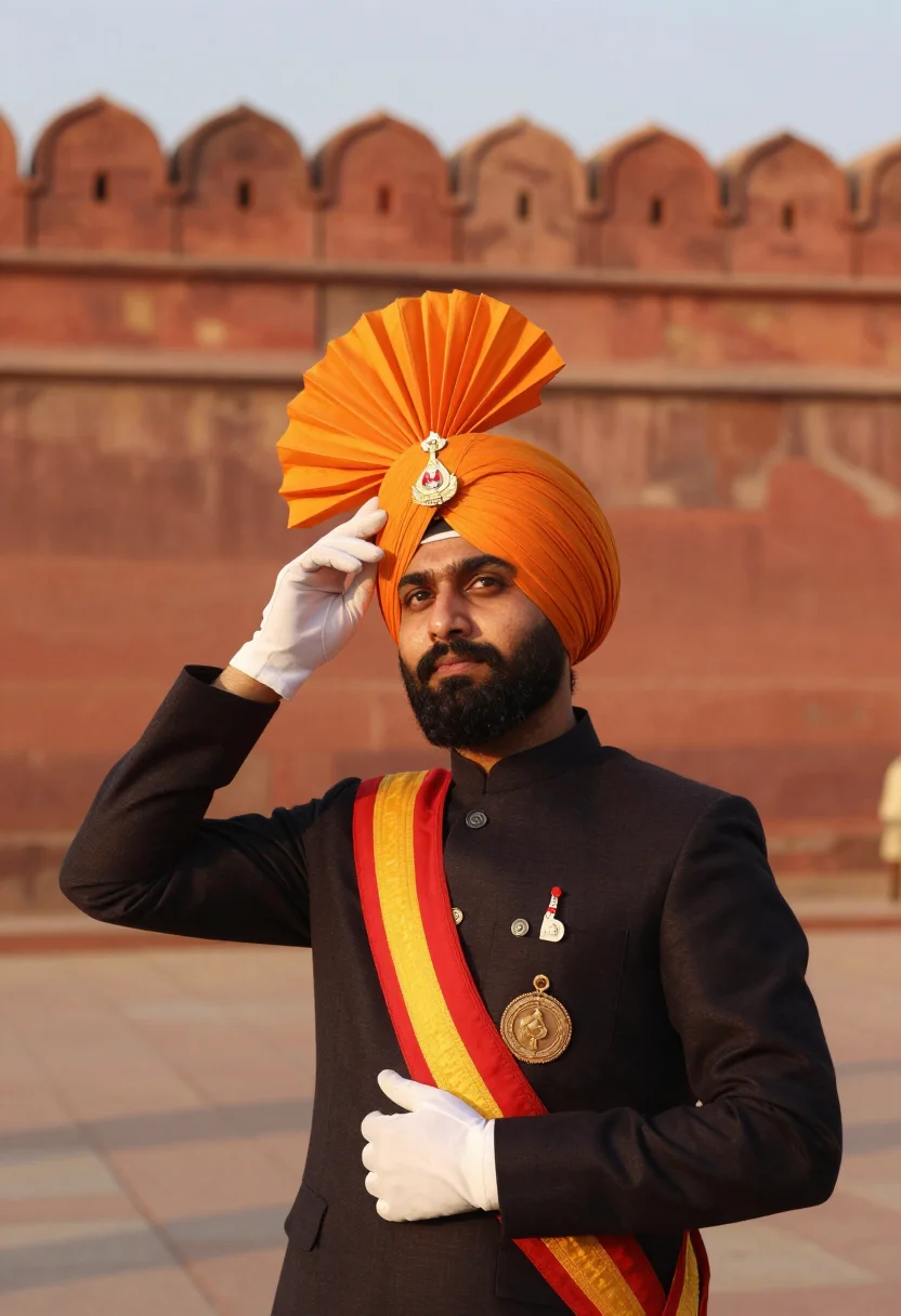 AI sikh regiment sample — portrait of a man, chest-up portrait of a North-Indian man i