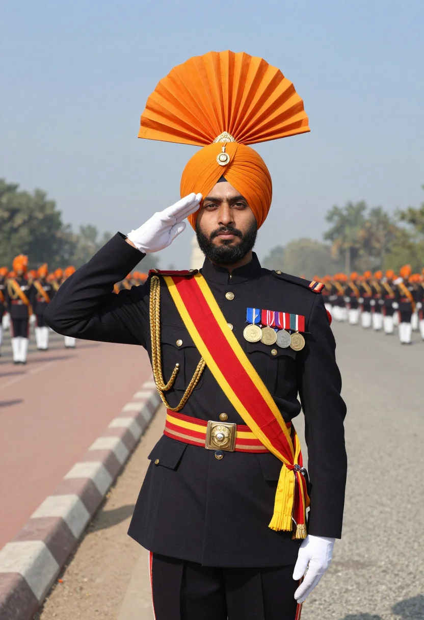 AI sikh regiment sample — portrait of a man, three-quarter-length portrait of a North-