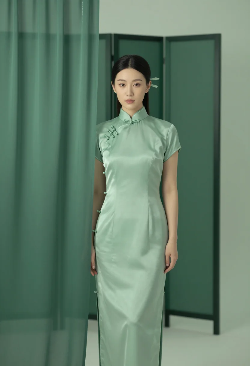 AI silk jade sample — portrait of a woman, full-length portrait of an East-Asian w