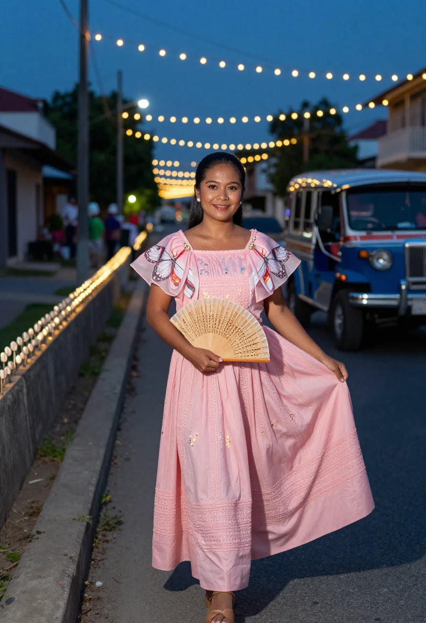 AI simbang gabi sample — portrait of a woman, full-length portrait of a Filipina woma