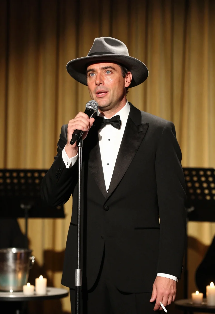 AI sinatra rat pack sample — portrait of a man, close half-length portrait of a Western-E