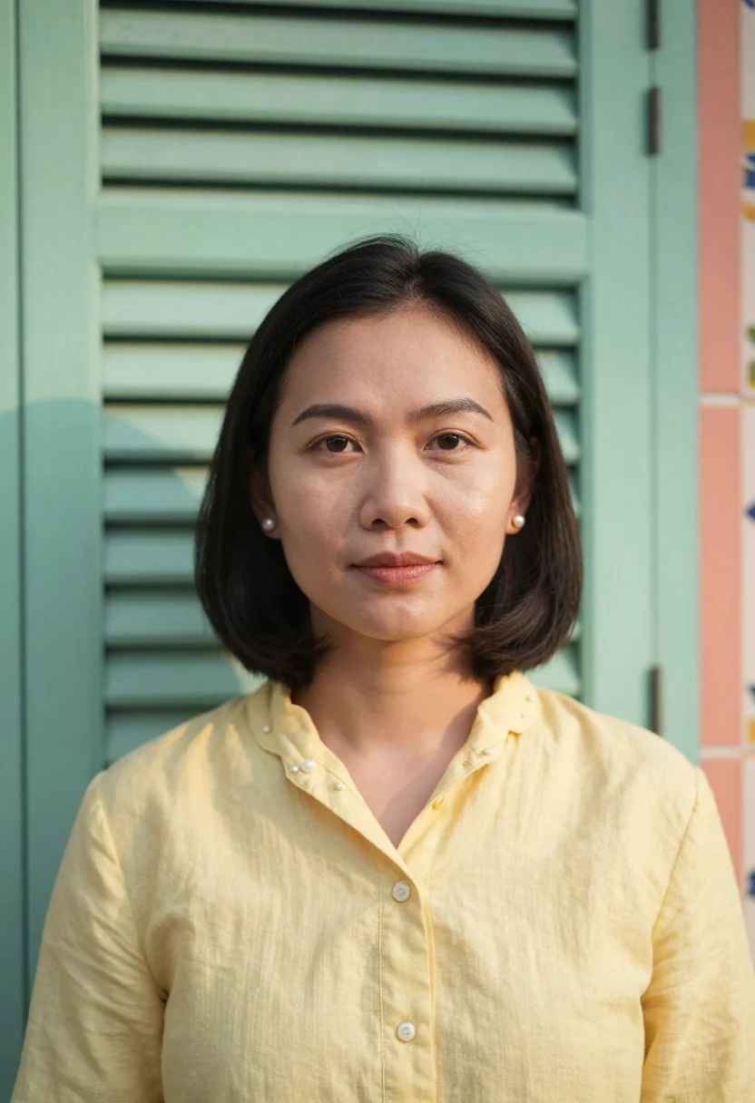 AI singapore sample — portrait of a woman, head-and-shoulders portrait of an East-