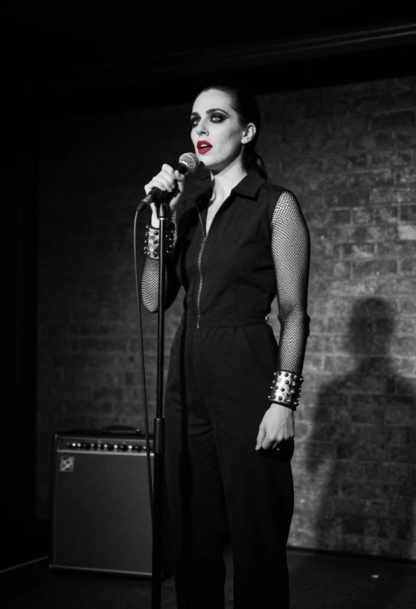 AI siouxsie sample — portrait of a woman, three-quarter-length portrait of a woma