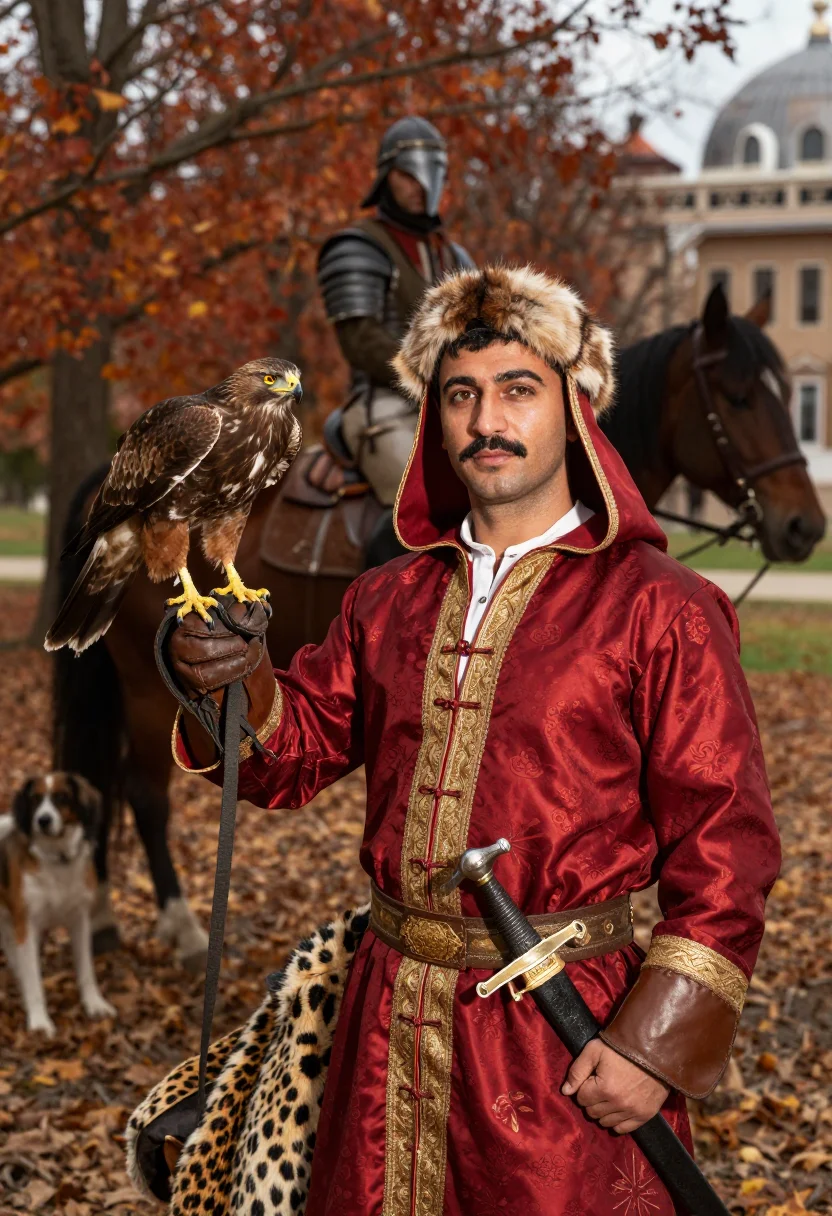 AI sipahi sample — portrait of a man, chest-up portrait of a Turkish man in his
