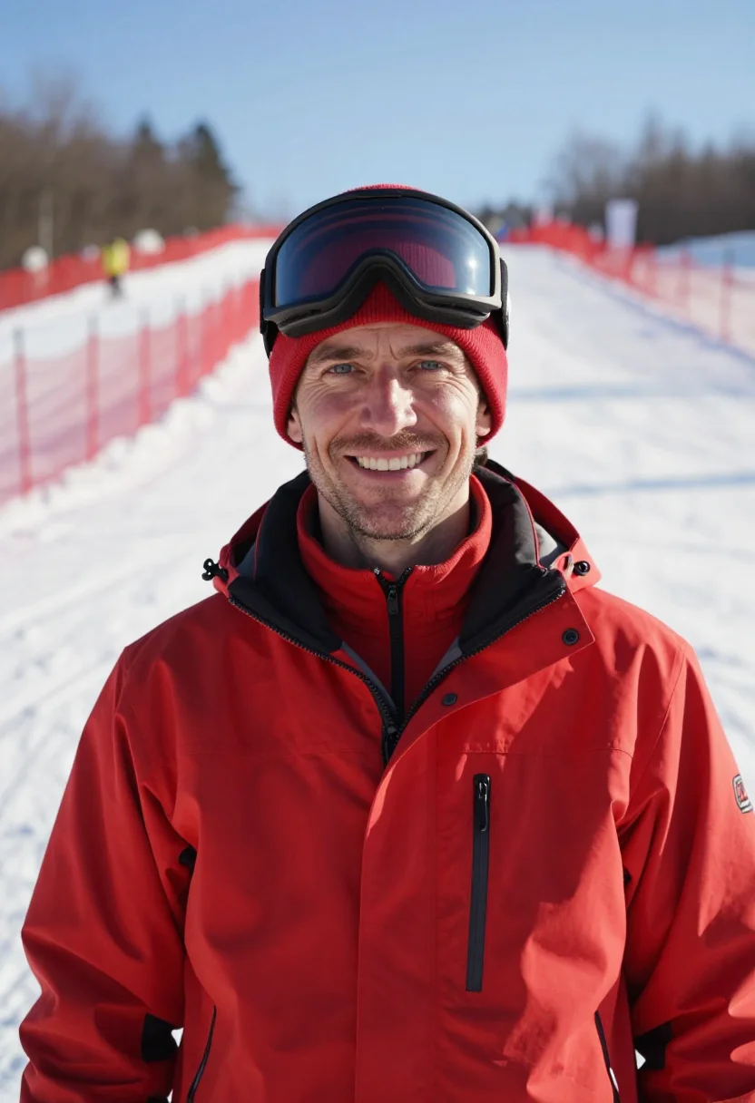Example portrait from the AI Ski Instructor Red — Free Preview, Train Once