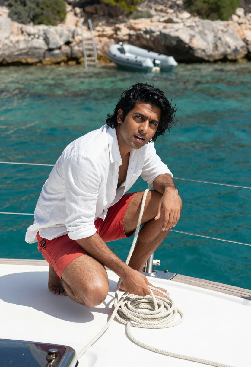 AI skipper sample — portrait of a man, half-length portrait of a South-Asian man