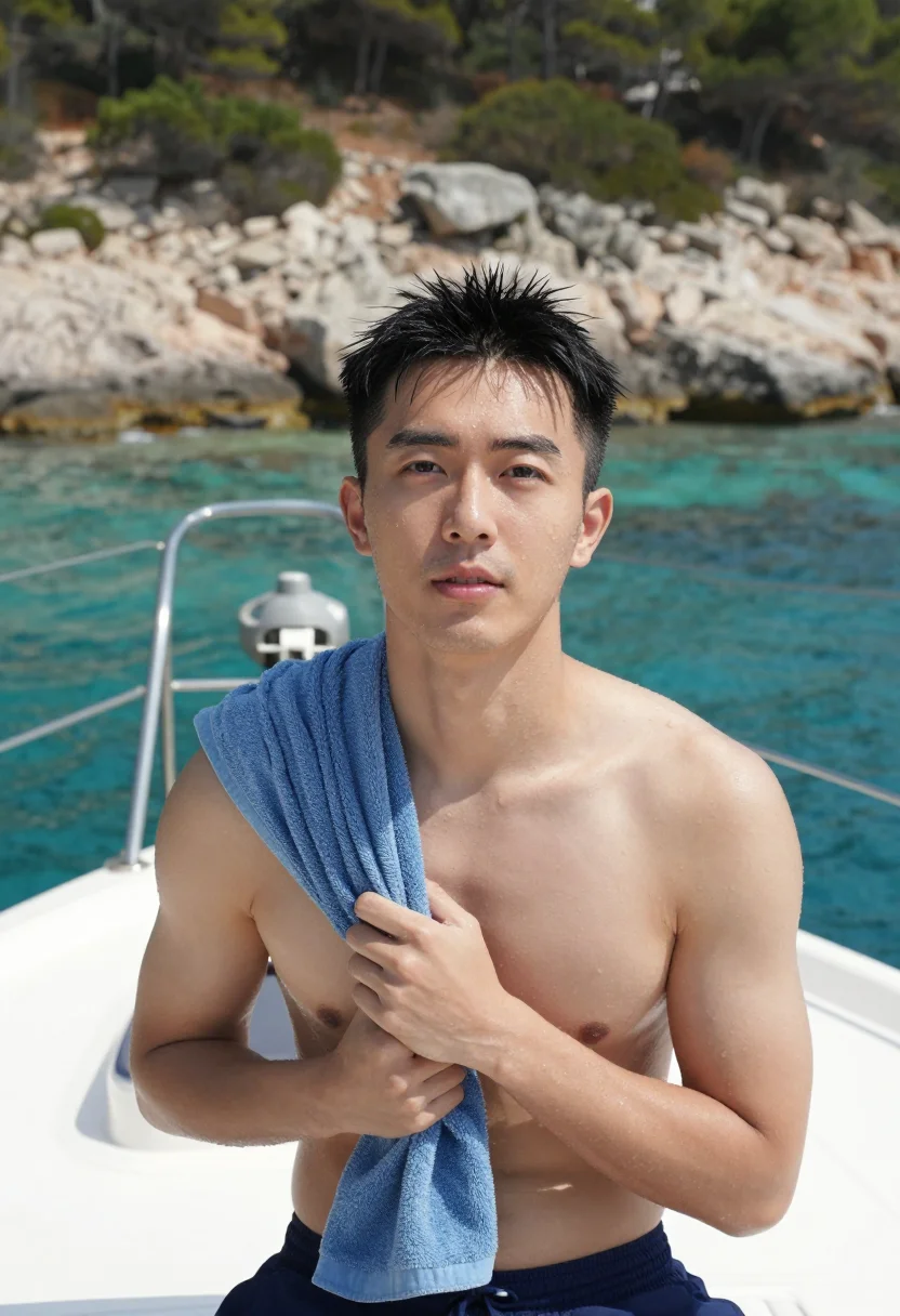 AI skipper sample — portrait of a man, head-and-shoulders portrait of an East As