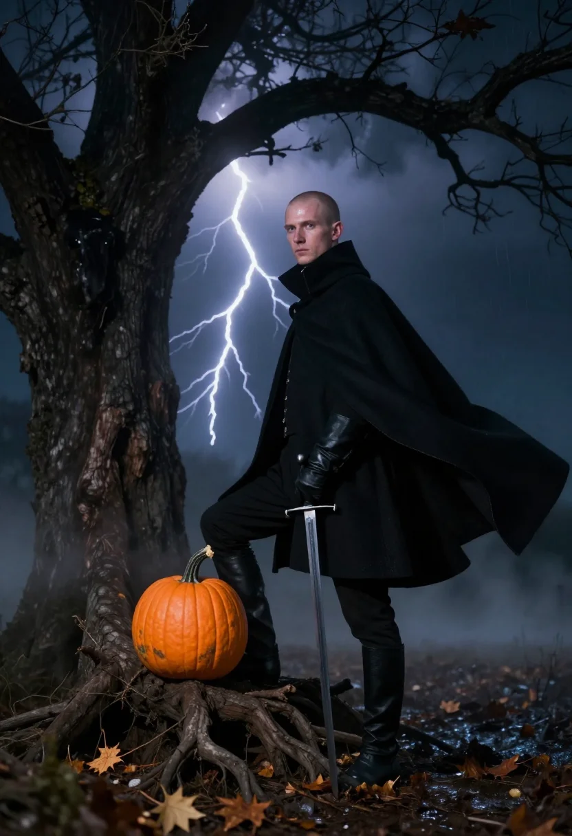 AI sleepy hollow horseman sample — portrait of a man, three-quarter-length portrait of a Wester