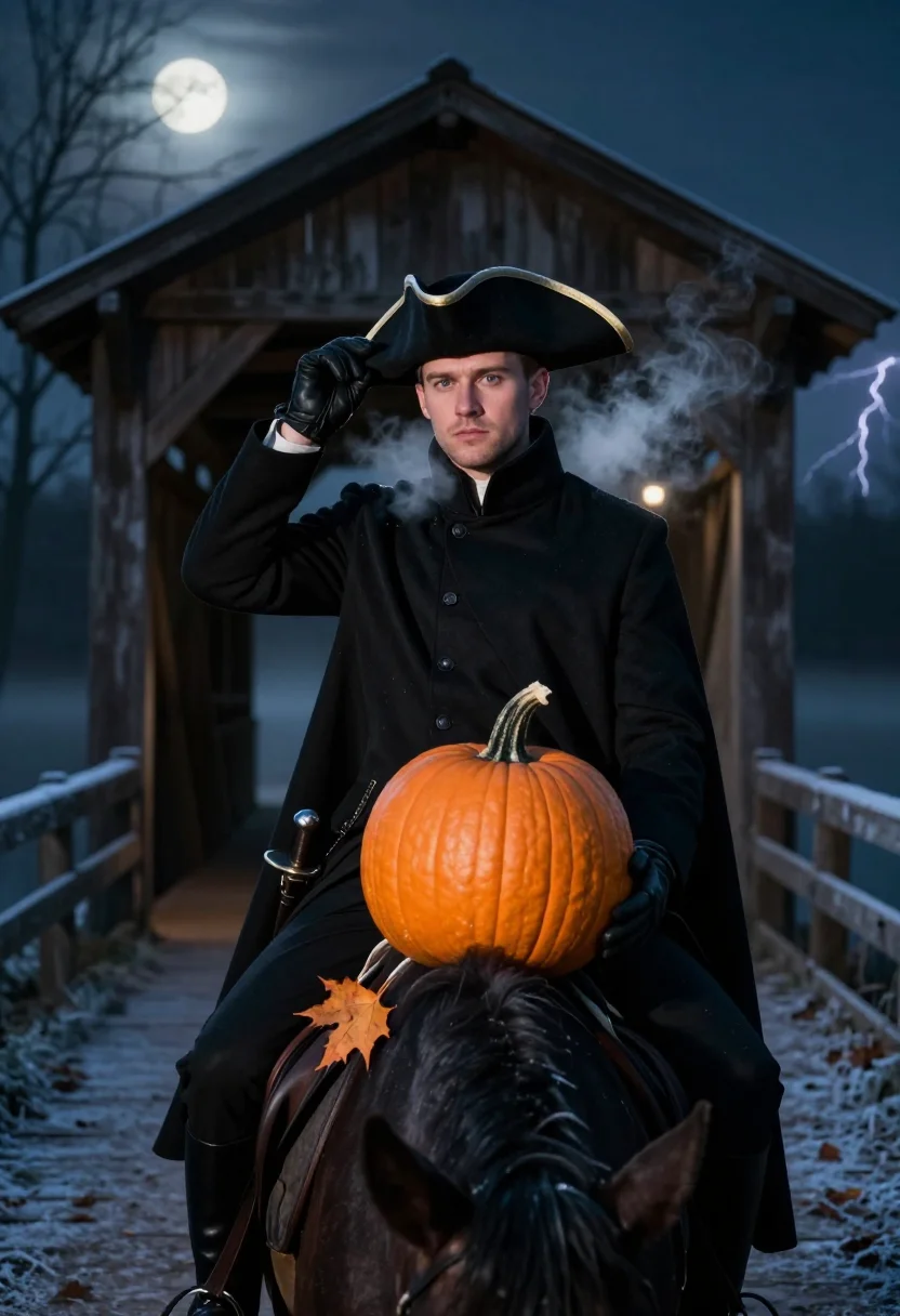 AI sleepy hollow horseman sample — portrait of a man, close half-length portrait of a Western-E