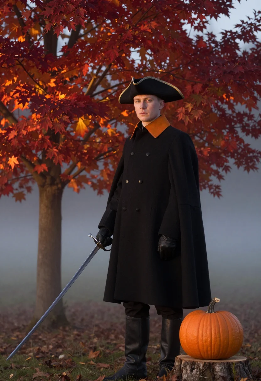 AI sleepy hollow horseman sample — portrait of a man, half-length portrait of a Western-Europea