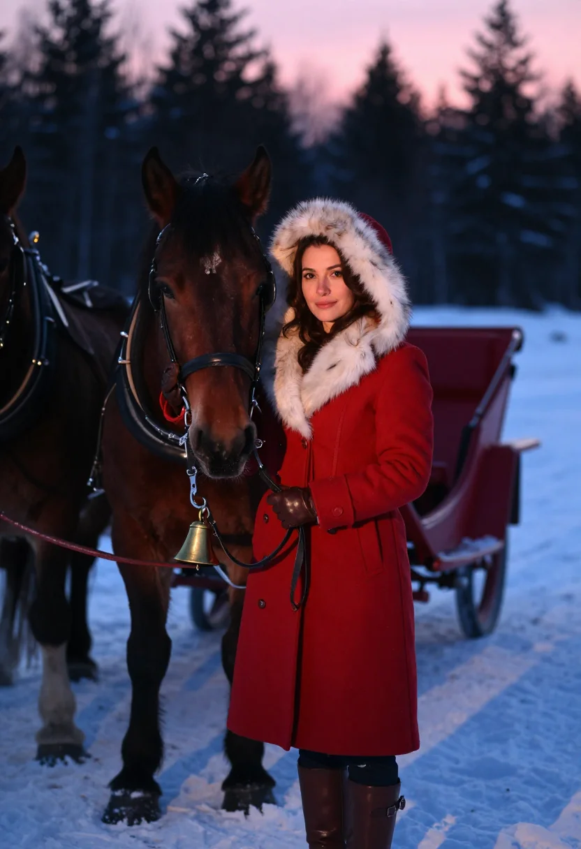 AI sleigh ride sample — portrait of a woman, three-quarter-length portrait of a Sout
