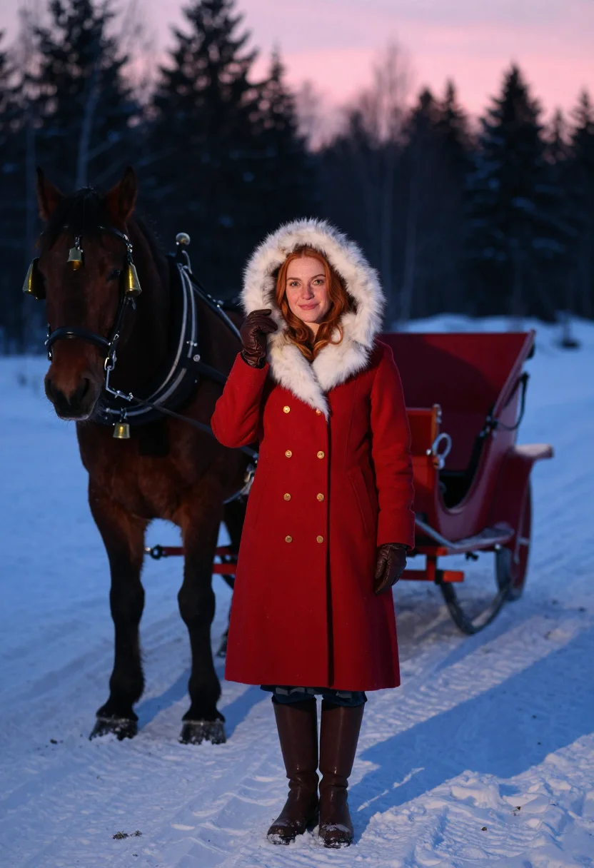 AI sleigh ride sample — portrait of a woman, full-length portrait of a Scottish woma