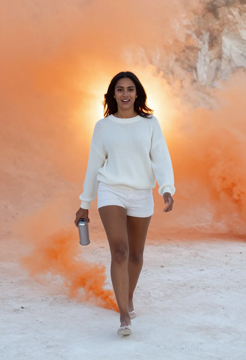 AI smoke bomb sample — portrait of a woman, full-length portrait of a woman in her
