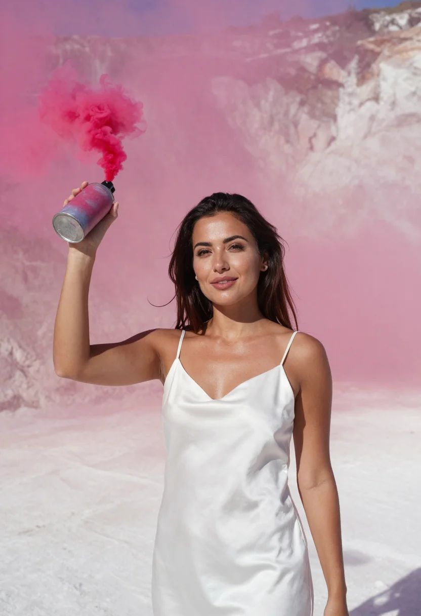 AI smoke bomb sample — portrait of a woman, half-length portrait of a woman in her
