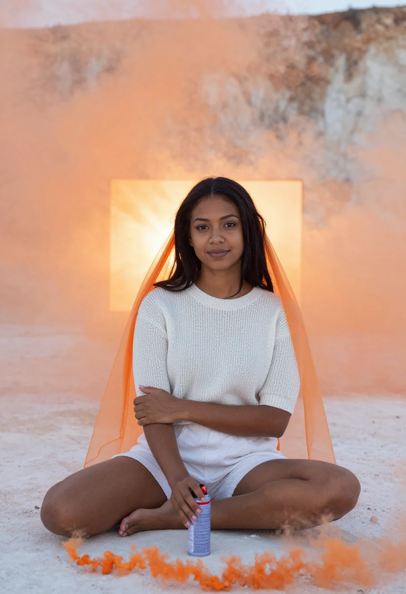 AI smoke bomb sample — portrait of a woman, half-length portrait of a woman in her