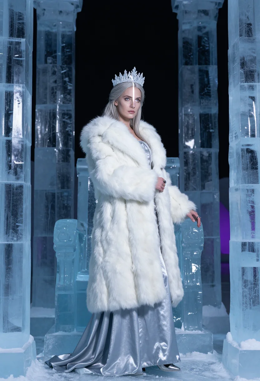 AI snow queen sample — portrait of a woman, three-quarter-length portrait of a Nort