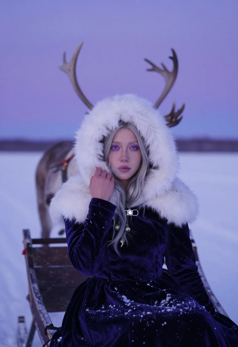 AI snow queen sample — portrait of a woman, close portrait of a Northern-European w