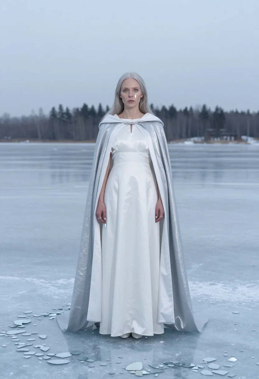AI snow queen sample — portrait of a woman, full-length portrait of a Northern-Euro