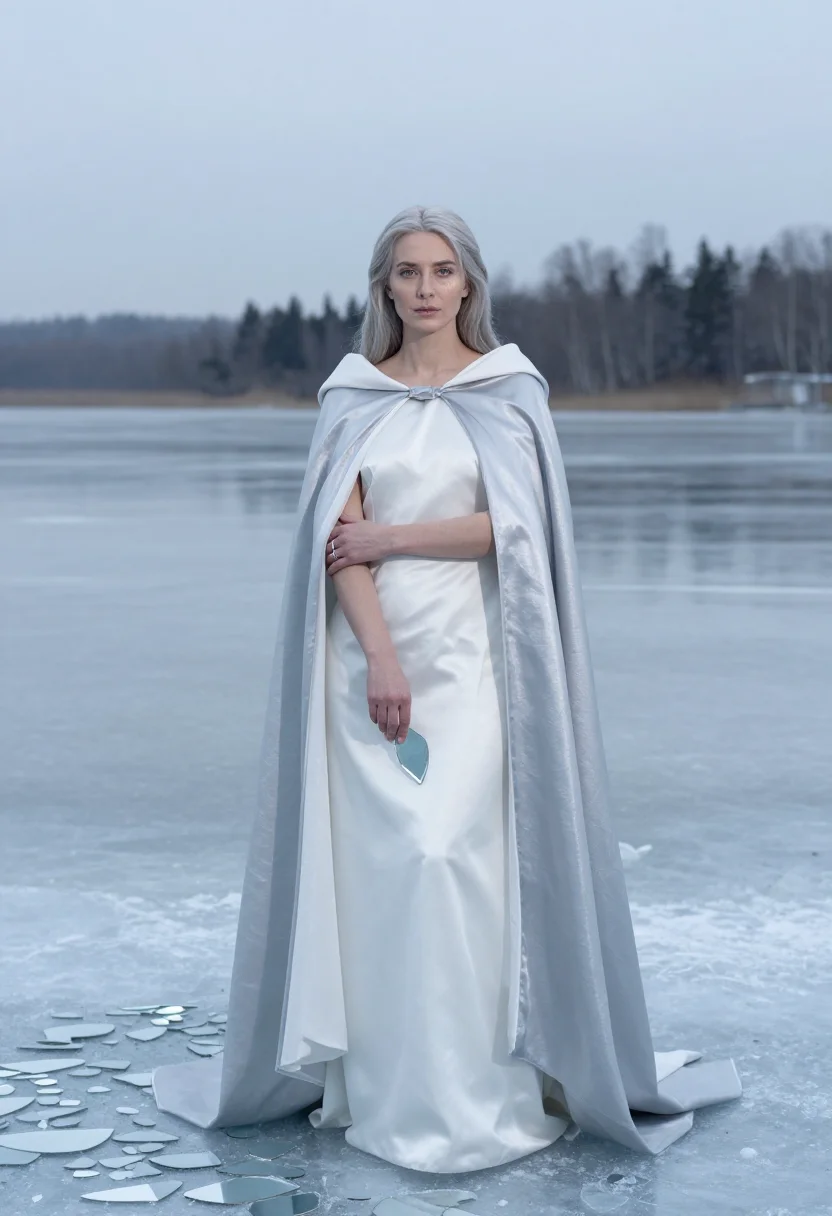 AI snow queen sample — portrait of a woman, half-length portrait of a Northern-Euro