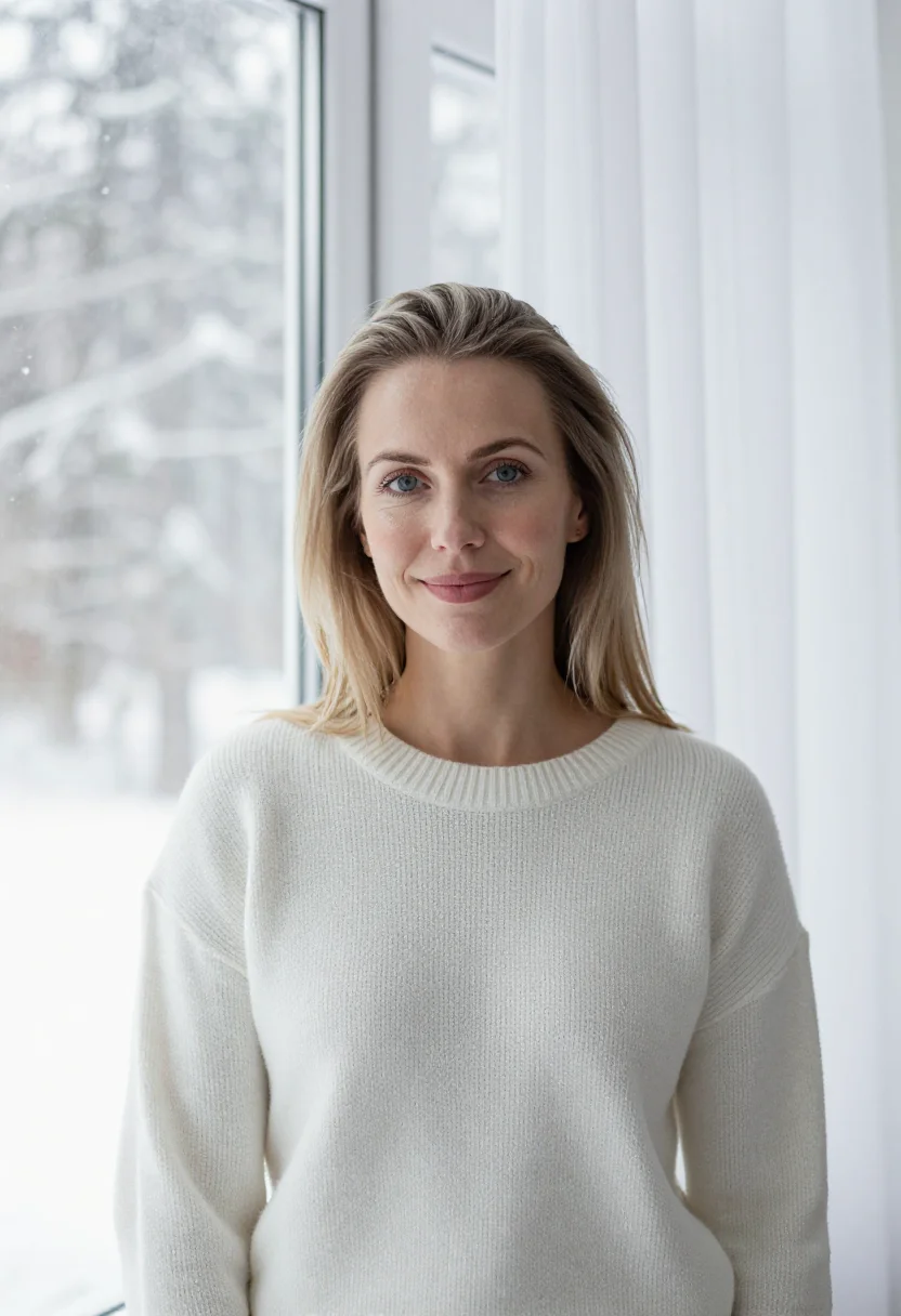 Example portrait from the AI Snow Window Headshot — Free Preview, Train Once