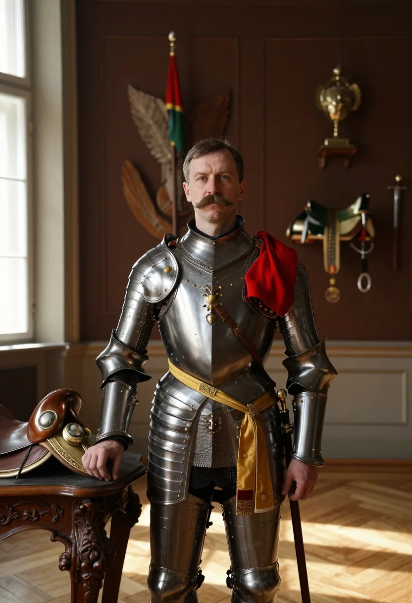 AI sobieski vienna 1683 sample — portrait of a man, three-quarter-length portrait of a Polish