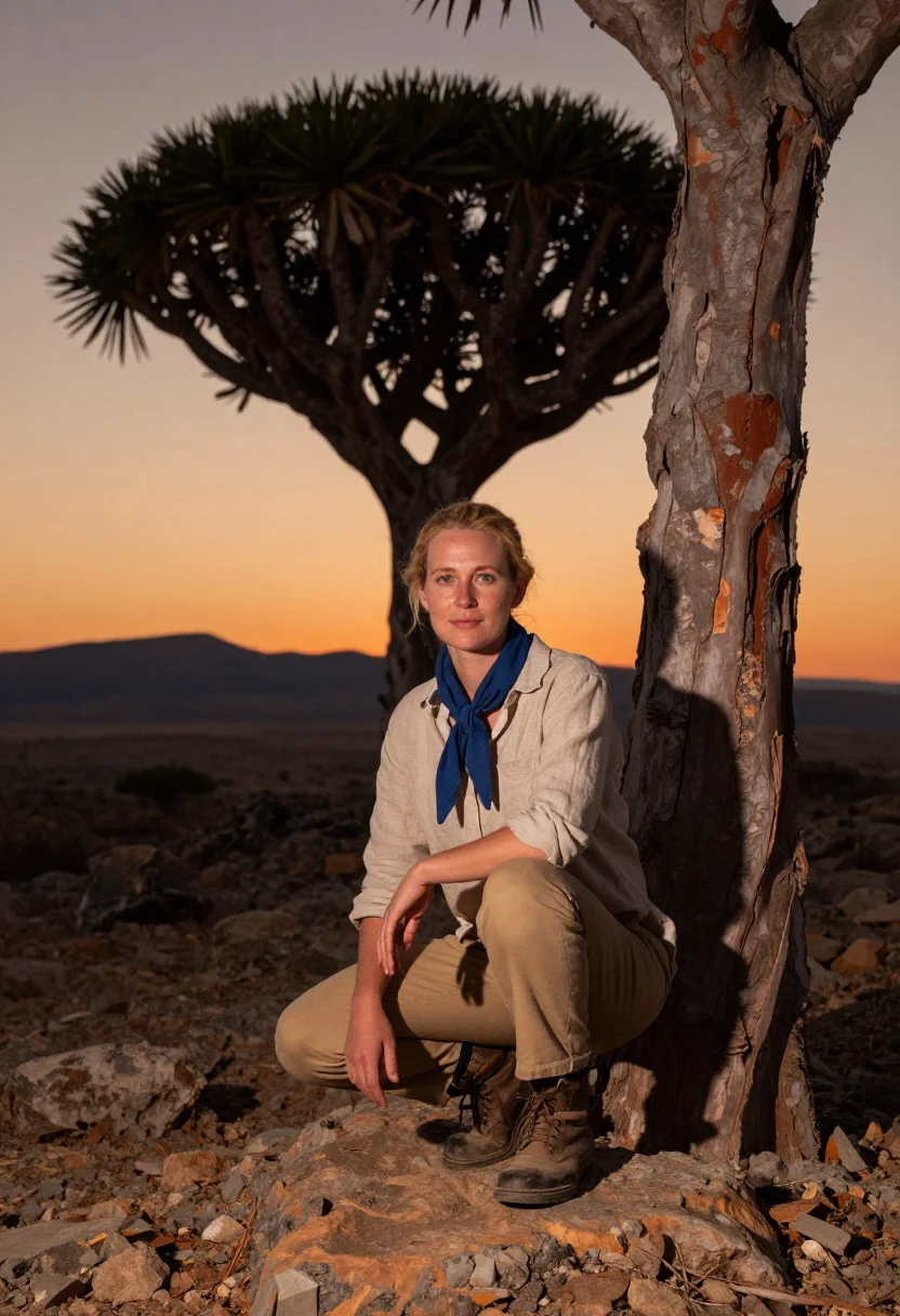 AI socotra sample — portrait of a traveller, half-length portrait of a Western-E