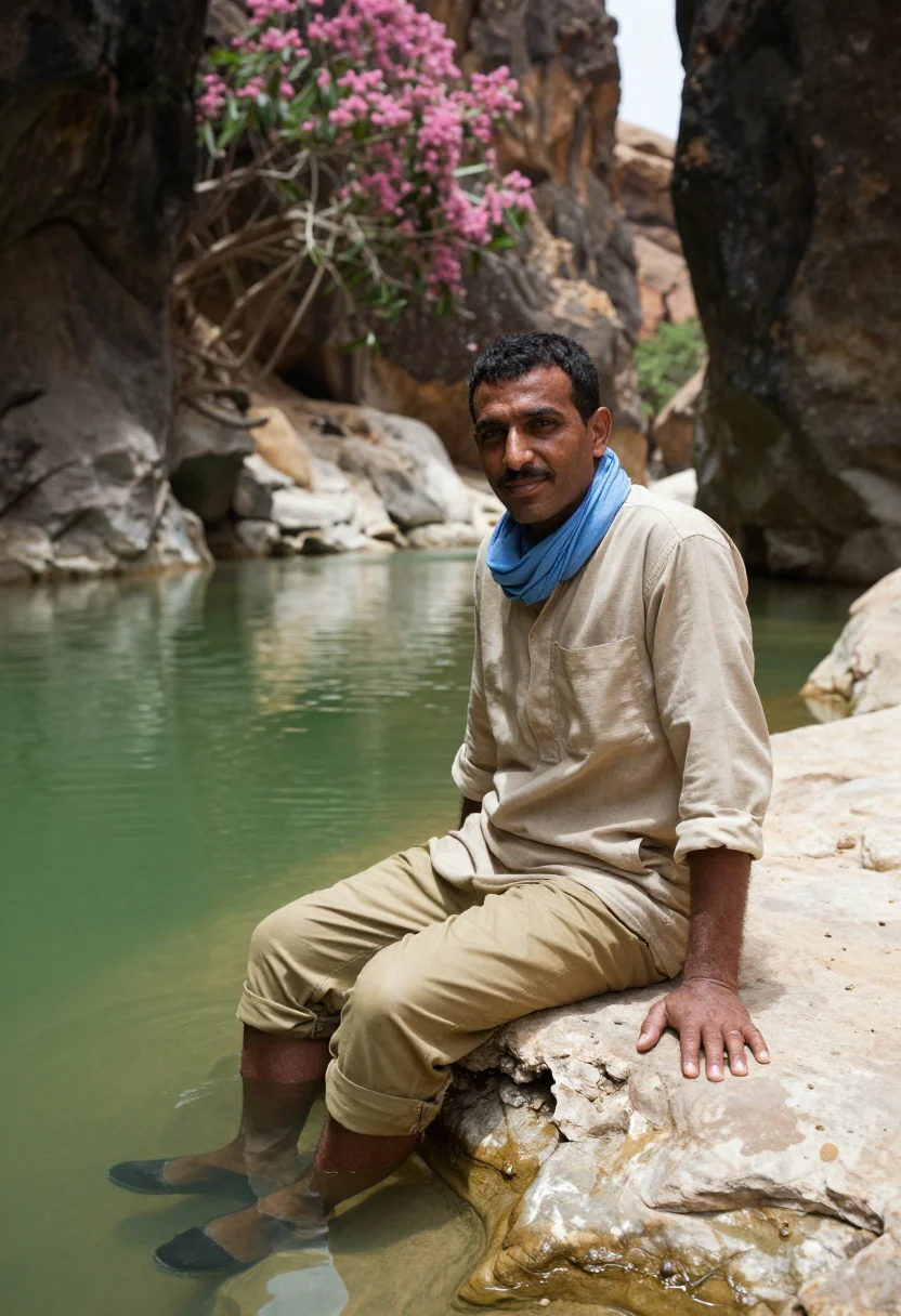 AI socotra sample — portrait of a traveller, half-length portrait of a Yemeni ma
