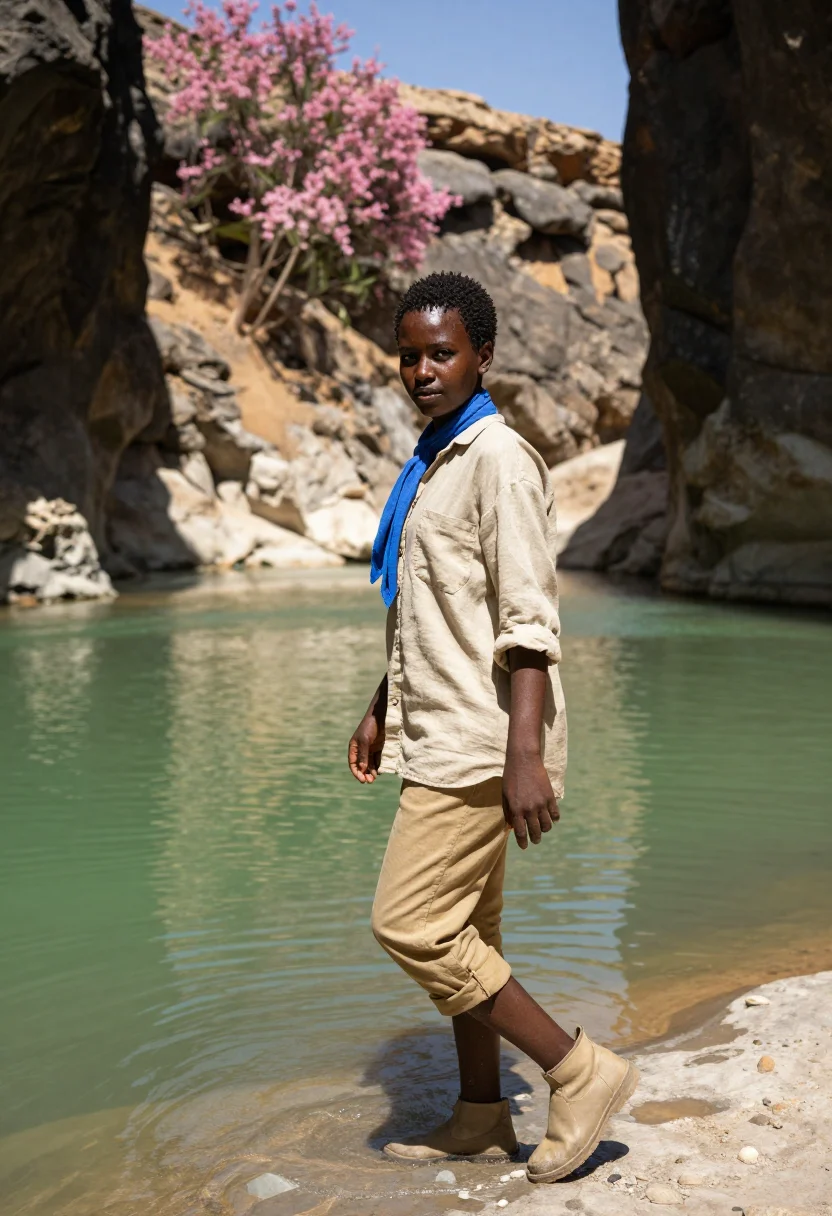 AI socotra sample — portrait of a traveller, three-quarter-length portrait of an