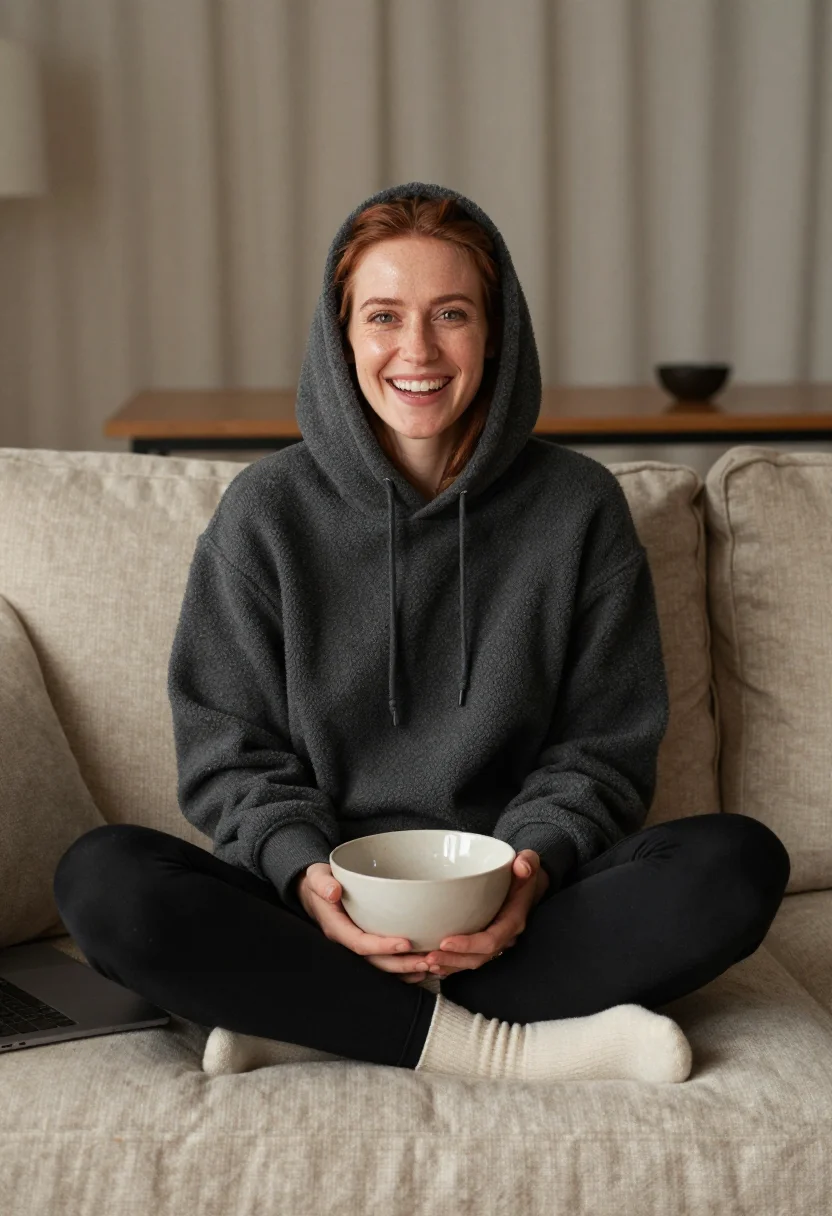 AI sofa sunday sample — portrait of a woman, half-length portrait of a Western-Europ