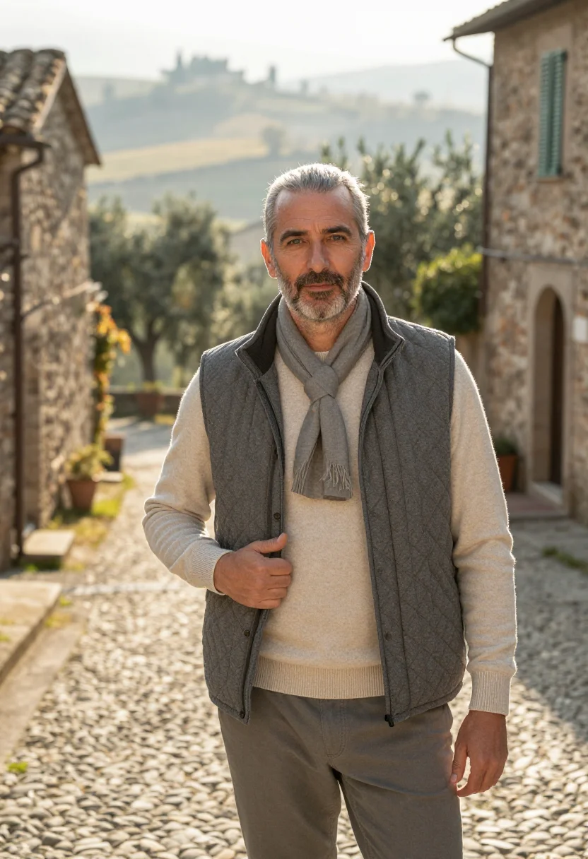 AI solomeo sample — portrait of a man, chest-up portrait of an Italian man in hi