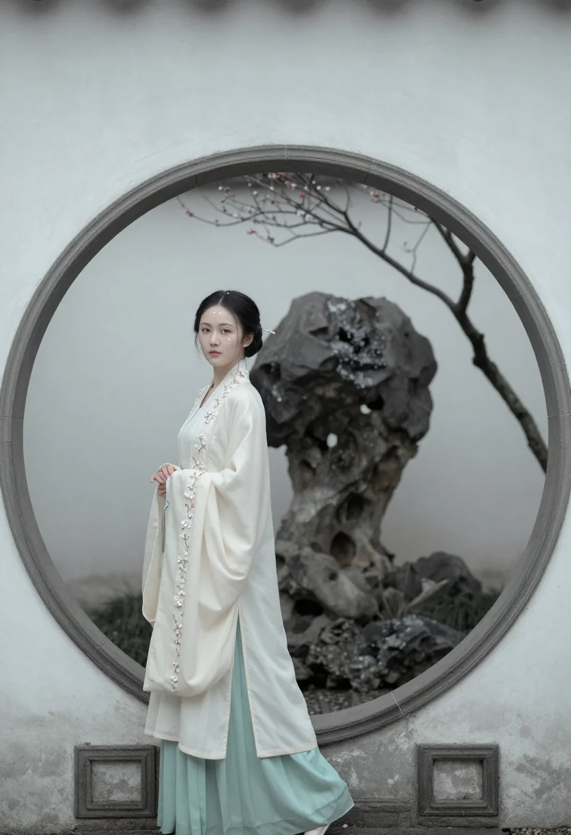 AI song dynasty sample — portrait of a woman, three-quarter-length portrait of a Han-