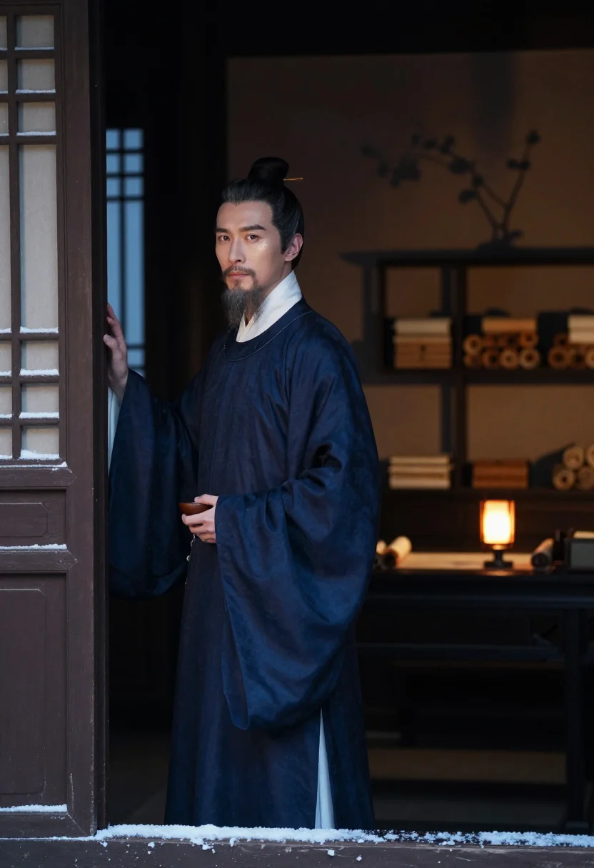 AI song literatus sample — portrait of a man, three-quarter-length portrait of a Han-Ch