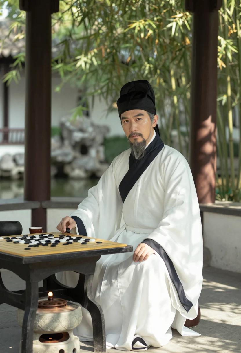AI song literatus sample — portrait of a man, three-quarter-length portrait of a Han-Ch