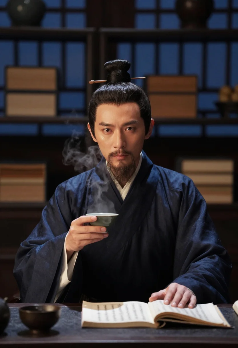 AI song literatus sample — portrait of a man, half-length portrait of a Han-Chinese man