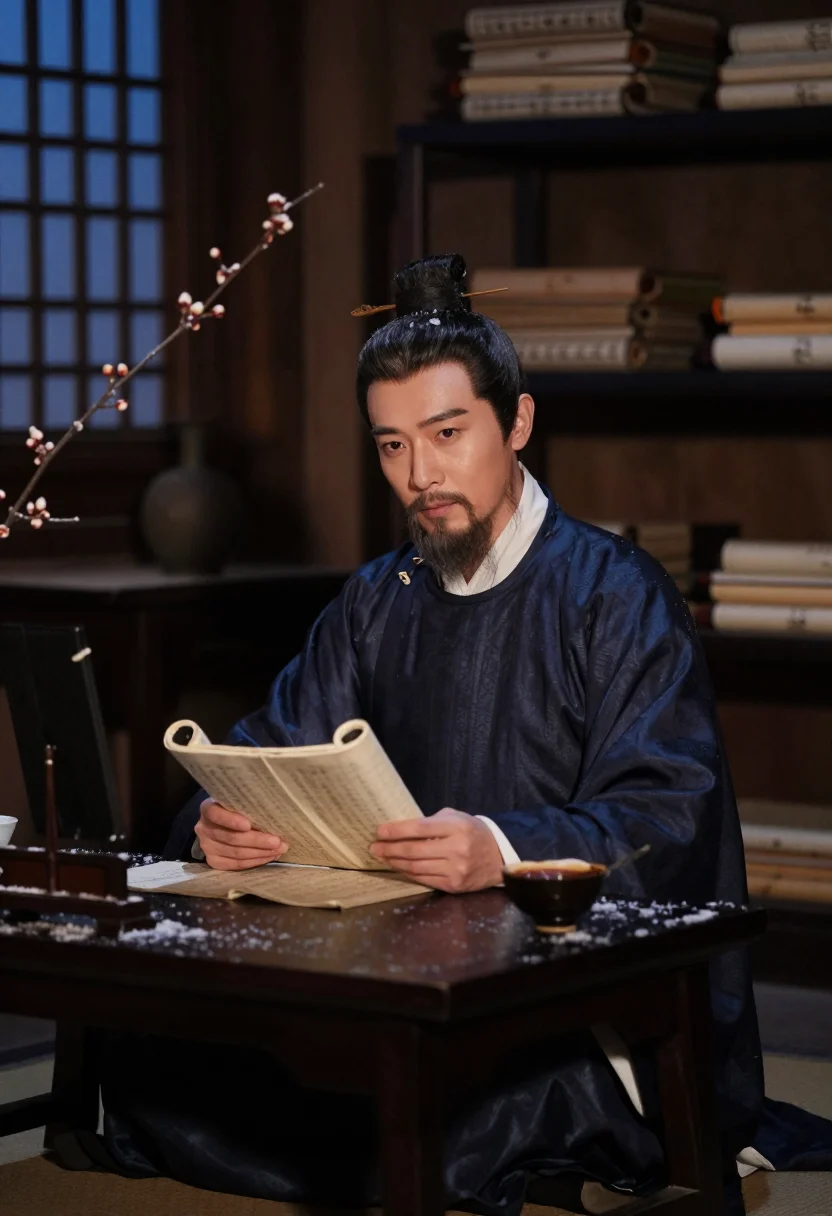 AI song literatus sample — portrait of a man, three-quarter-length portrait of a Han-Ch