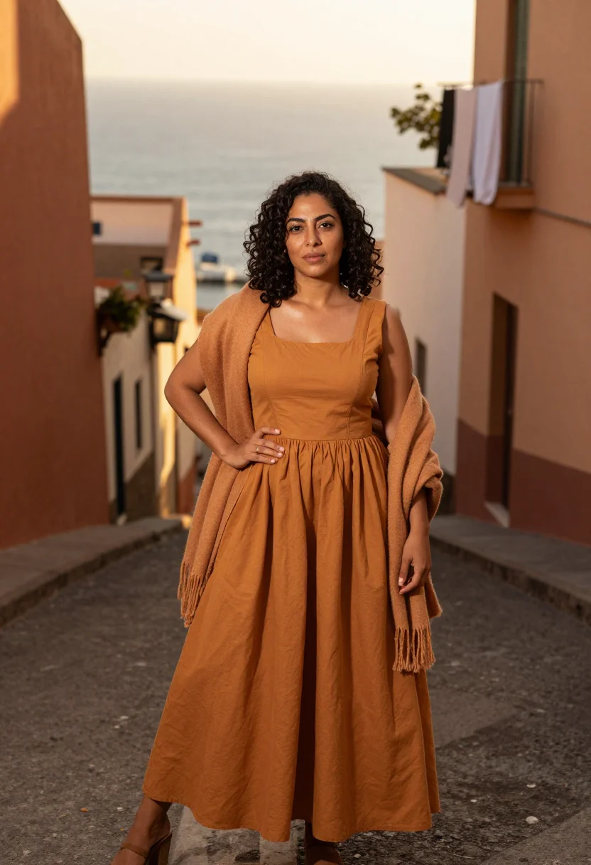AI sophia loren pozzuoli earth ochre sample — portrait of a woman, a Moroccan woman in her mid-thirties wi
