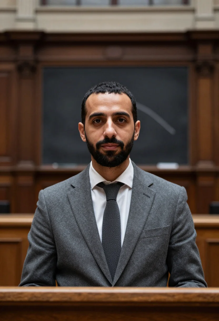 AI sorbonne lecturer slate sample — portrait of a man, head-and-shoulders portrait of a Lebanese