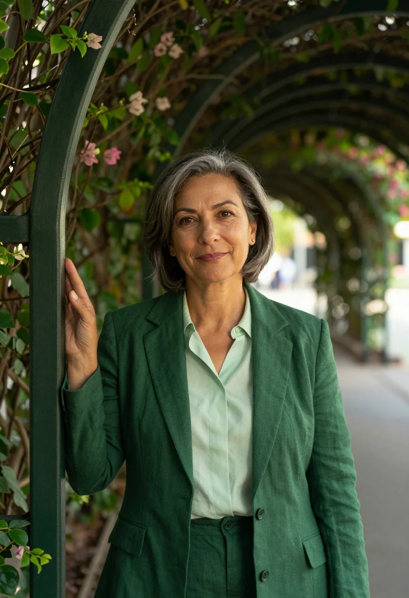 AI south bank urban planner subtropical green sample — portrait of an urban planner, a woman of Italian-Australian