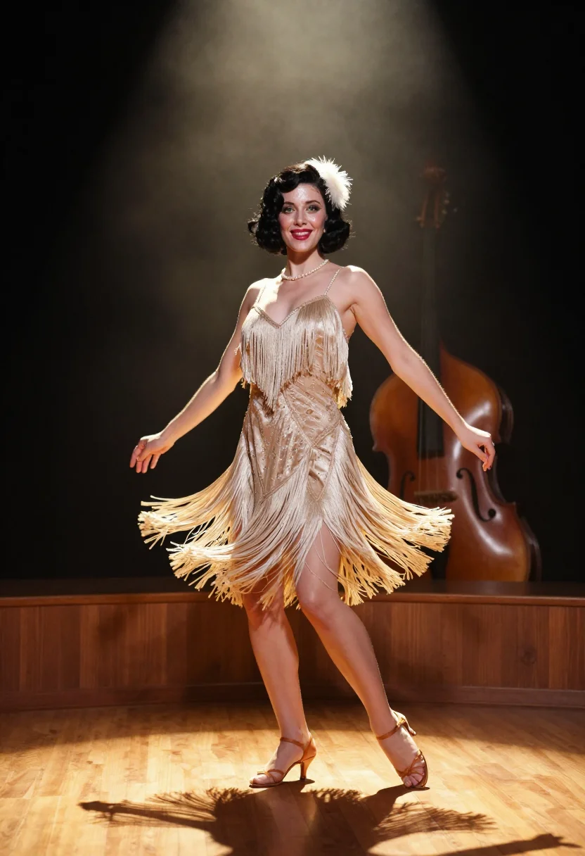 AI speakeasy flapper sample — portrait of a woman, full-length portrait of a Western-Europ