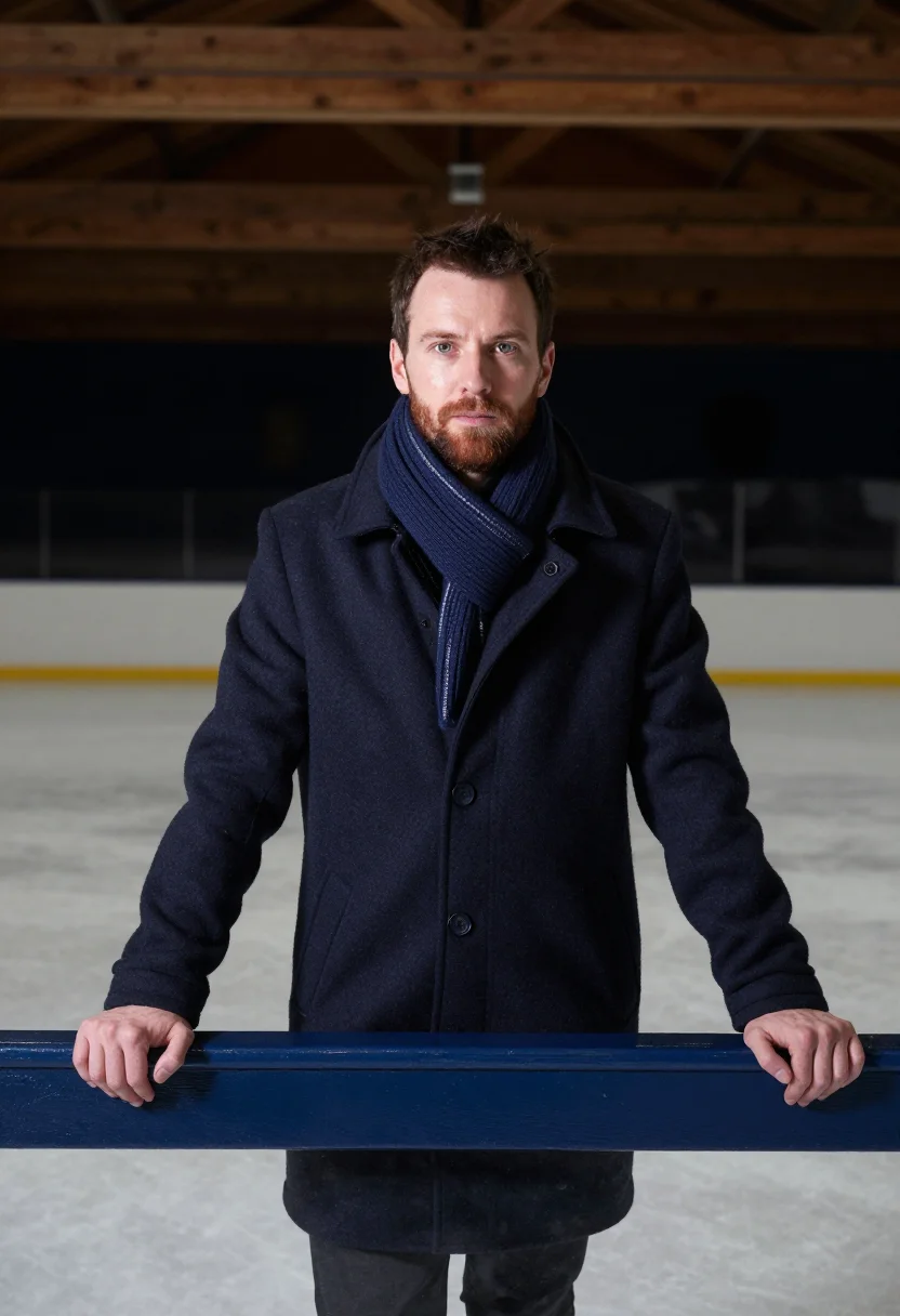 AI spengler cup davos navy sample — portrait of a man, framed half-length from the head to the h
