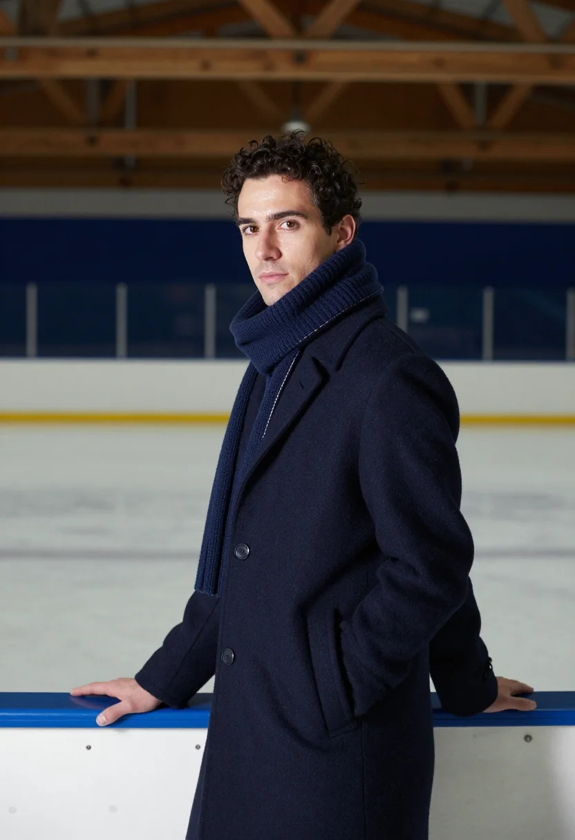 AI spengler cup davos navy sample — portrait of a man, framed half-length from the head to the h