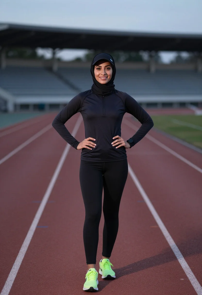 Example portrait from the AI Sport Hijab — Free Preview, Train Once