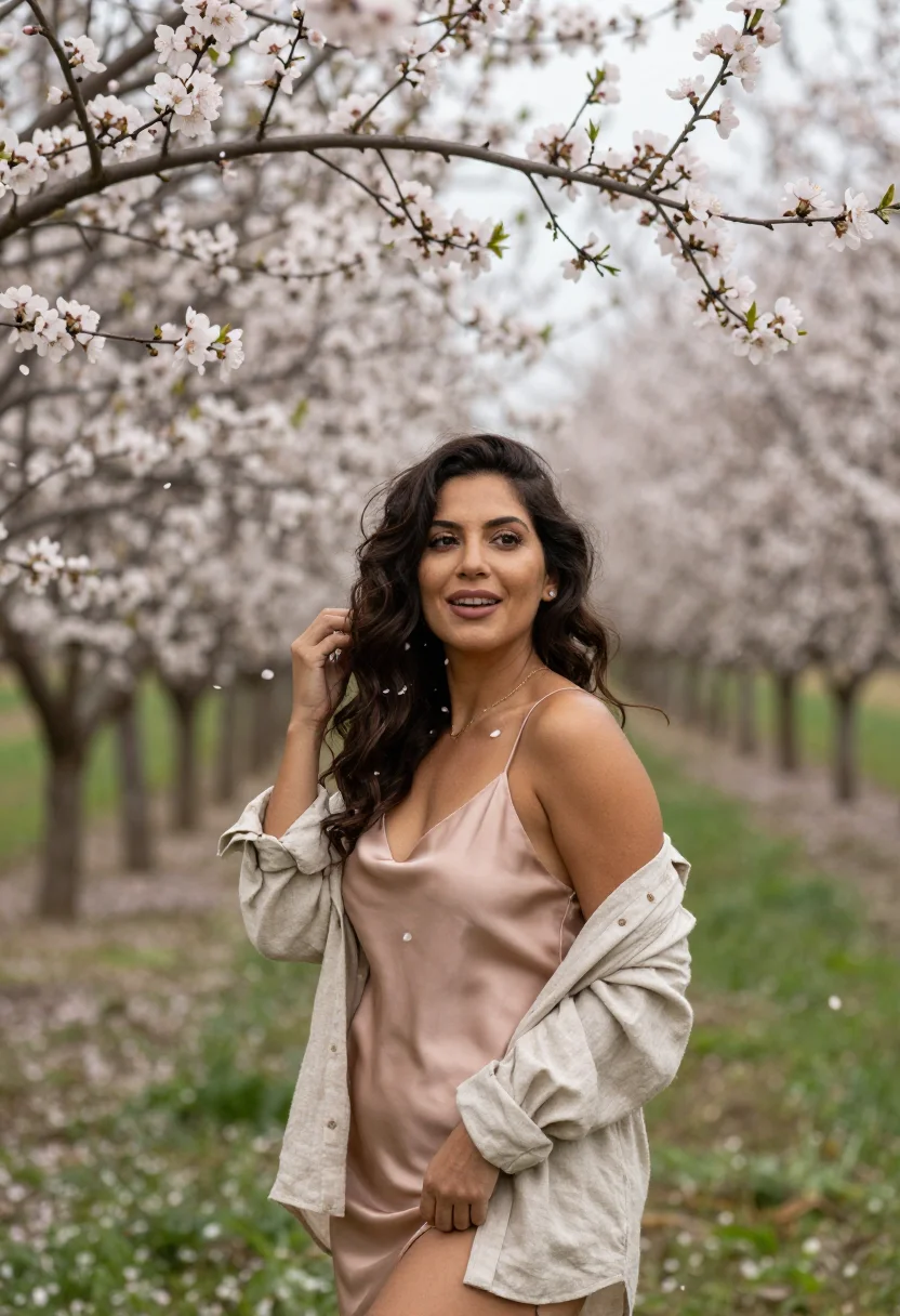 AI spring sample — portrait of a woman, half-length portrait of a Latina woman